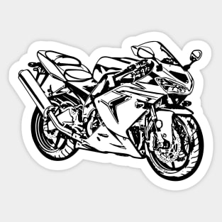 2005 ZX 10R Motorcycle Sketch Art Sticker